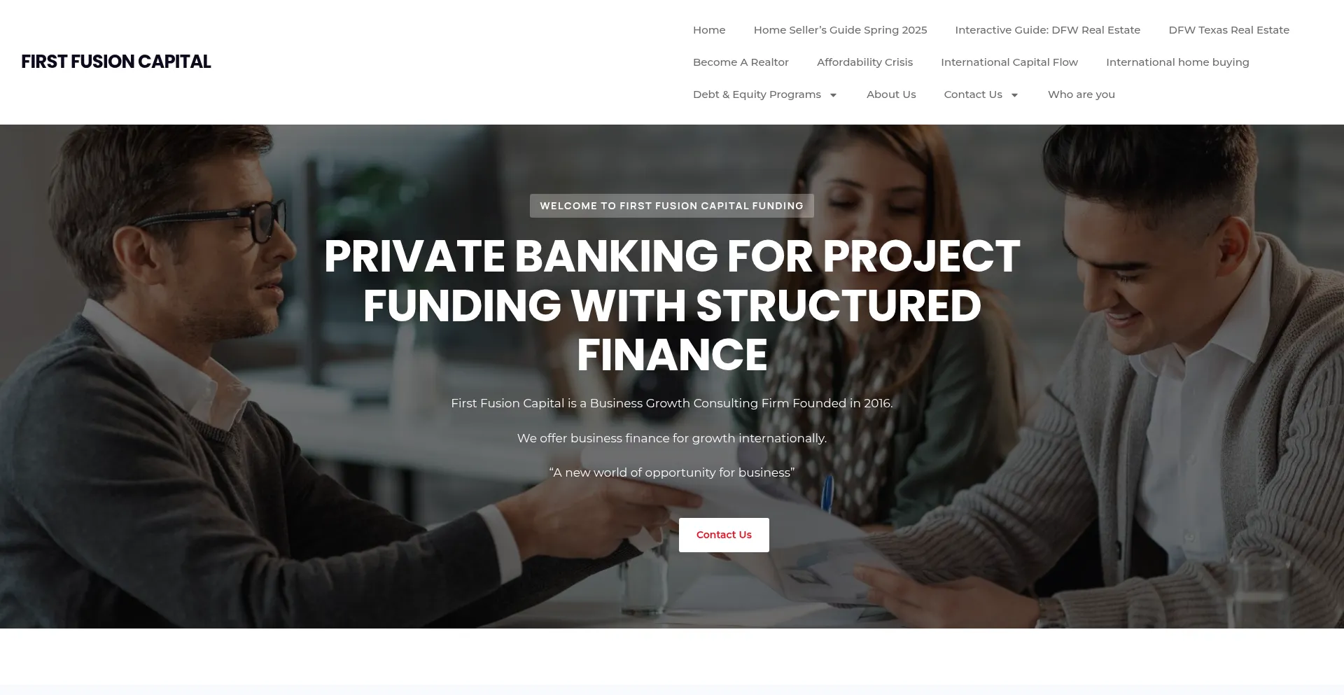 Website screenshot of Firstfusioncapitalfunding.com