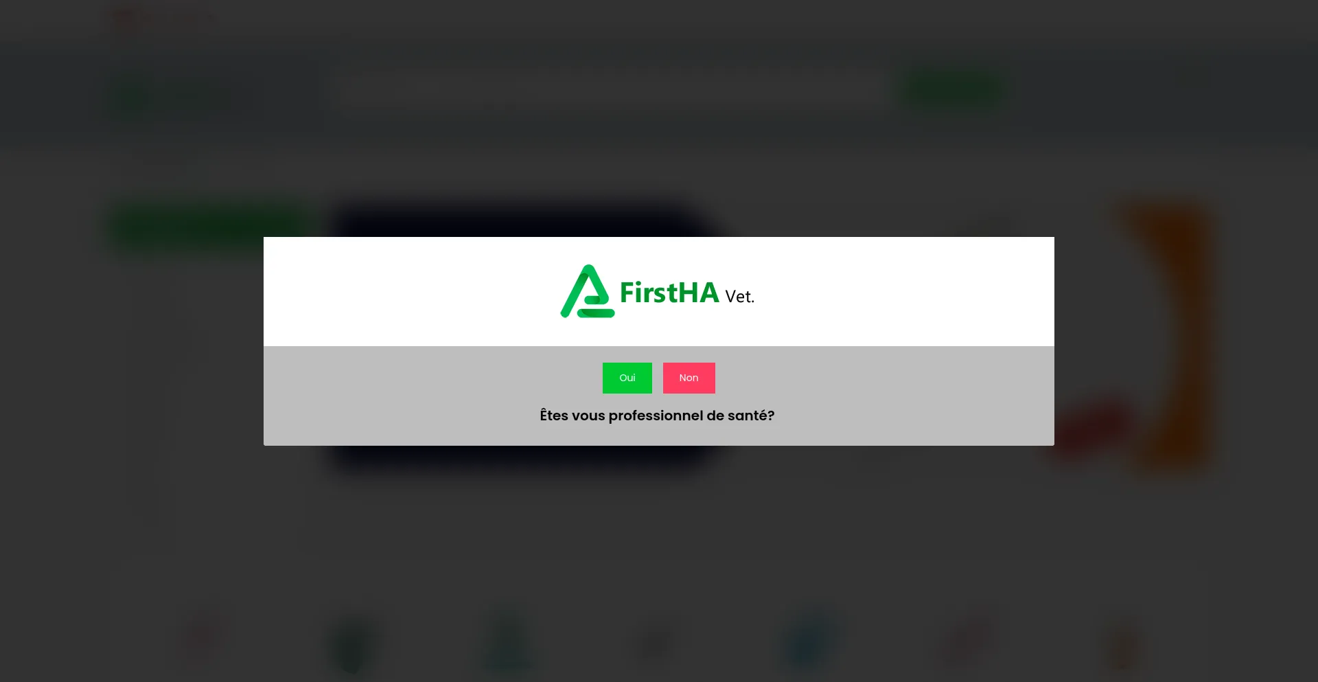 Website screenshot of Firstha-vet.fr