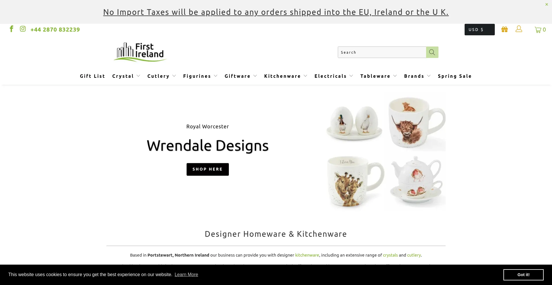 Website screenshot of Firstireland.com