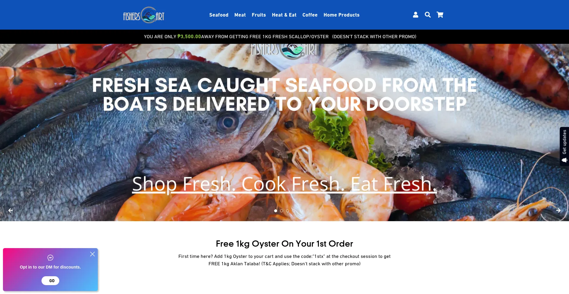 Website screenshot of Fisherscart.com