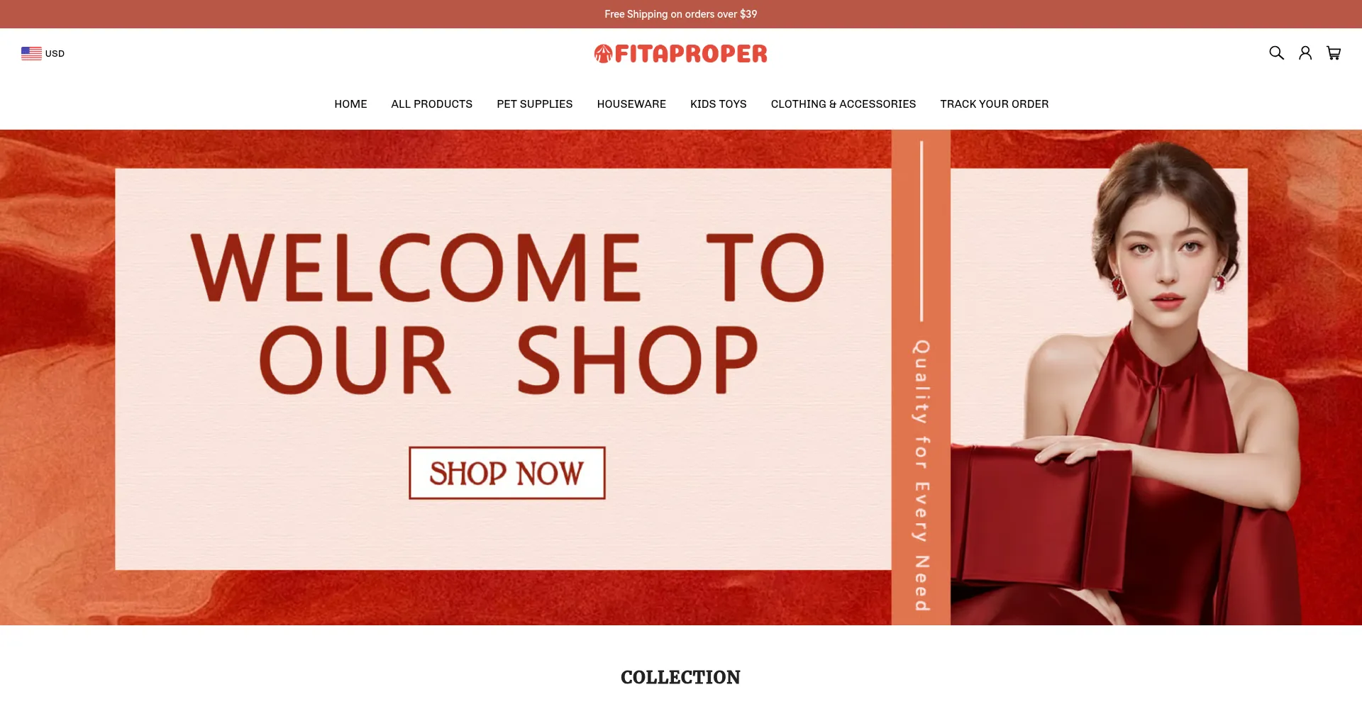 Website screenshot of Fitaproper.com