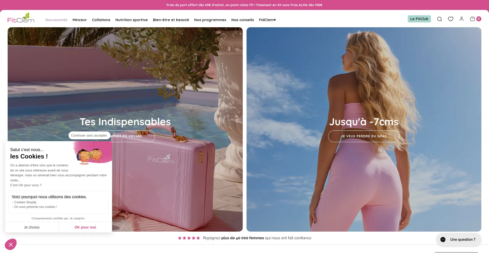 Website screenshot of Fitclem.fr