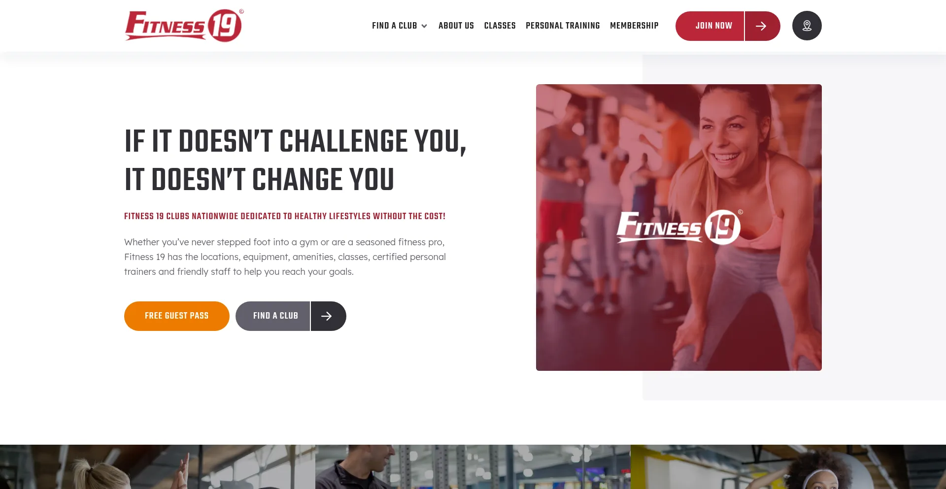 Fitness19.com Screenshot