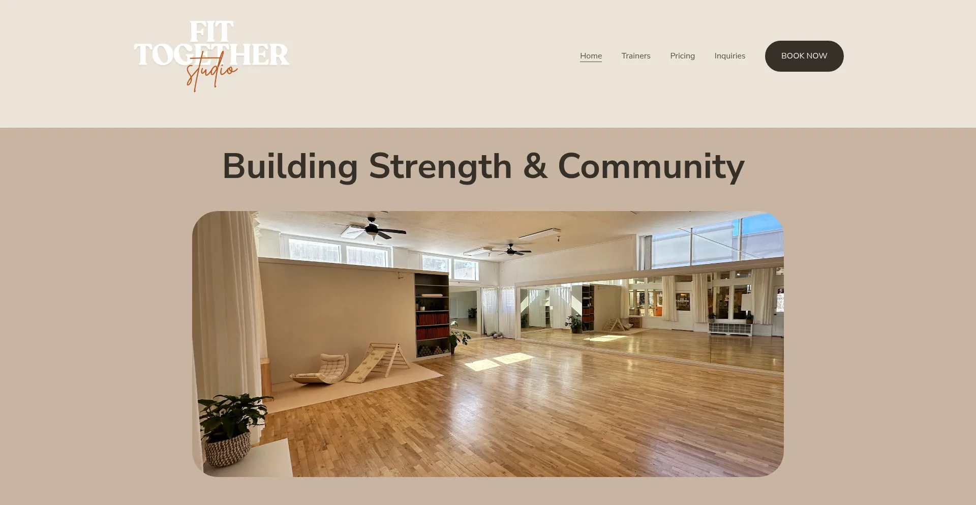 Website screenshot of Fittogetherstudio.com