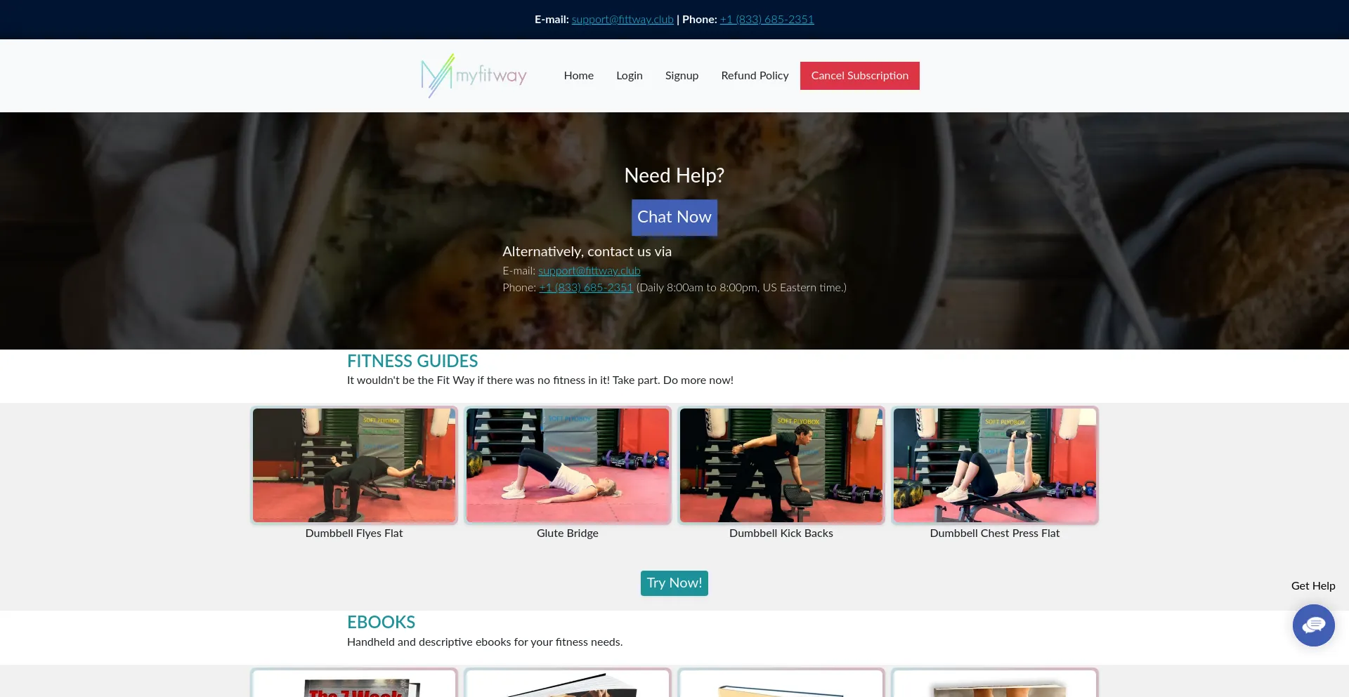 Website screenshot of Fittway.club