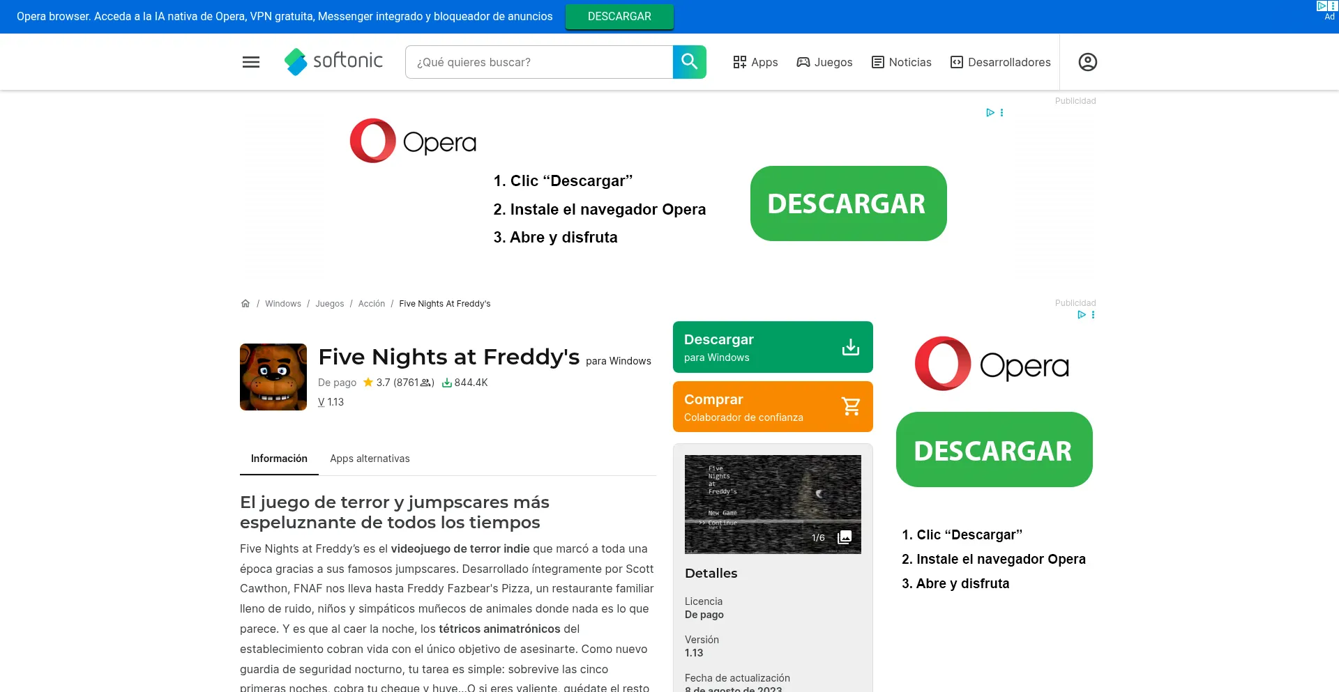 Five-nights-at-freddys.softonic.com