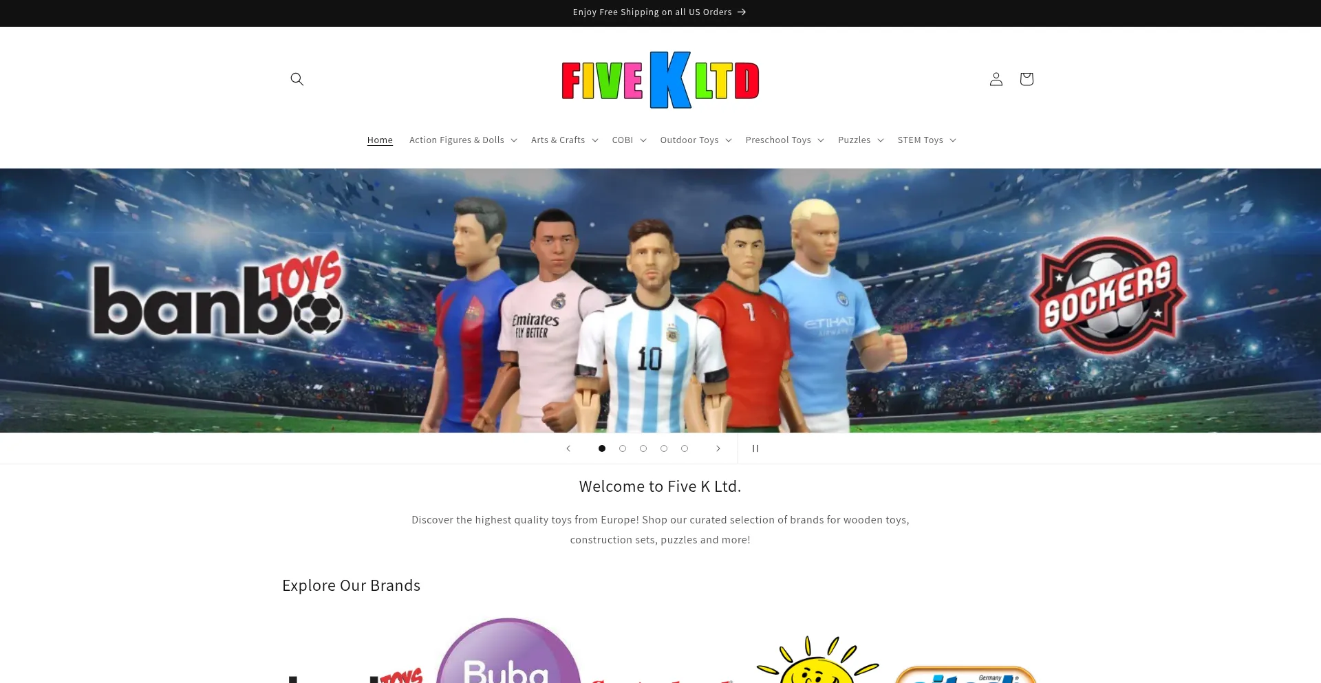 Website screenshot of Fivekltd.com