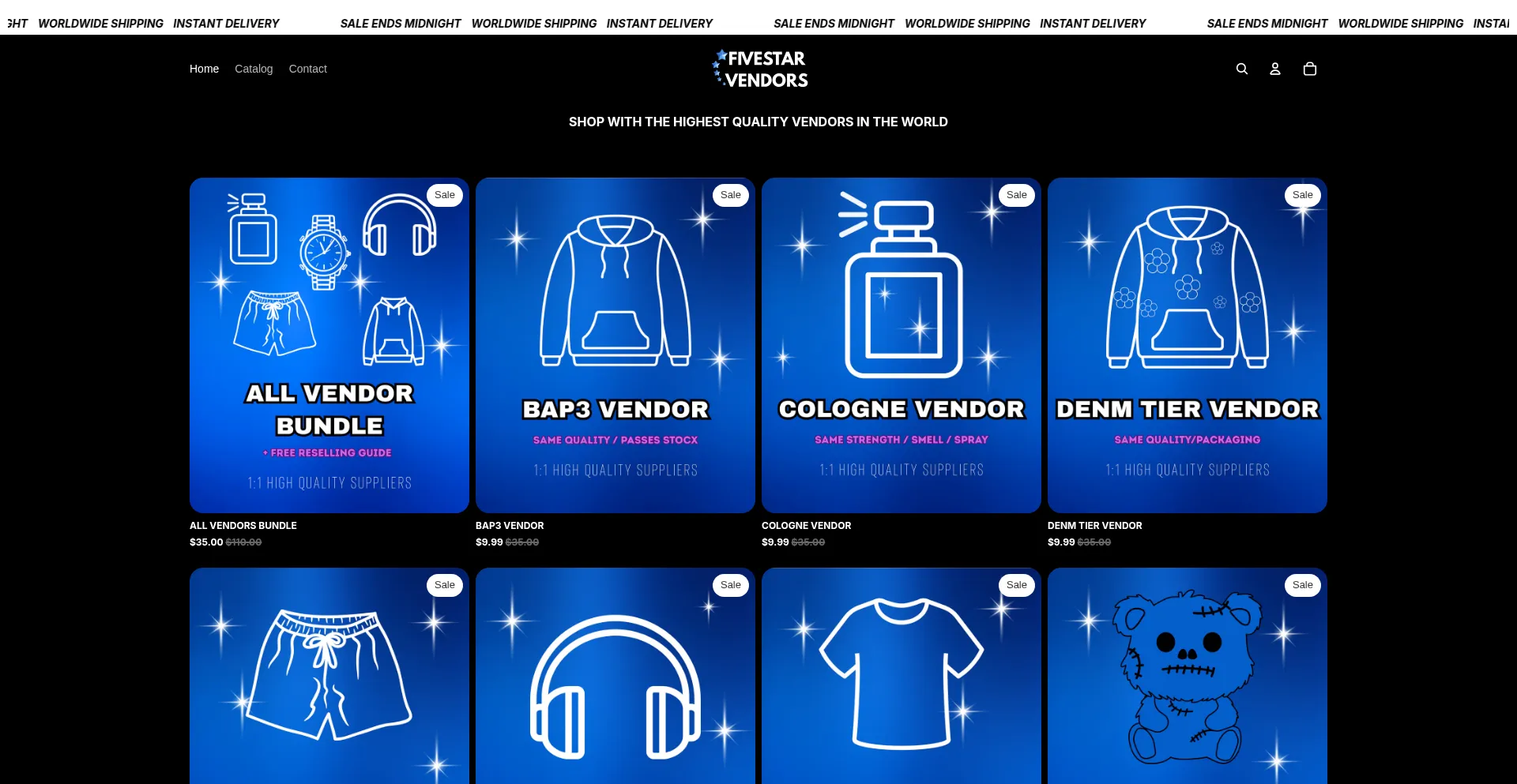Fivestarvendors.com Screenshot