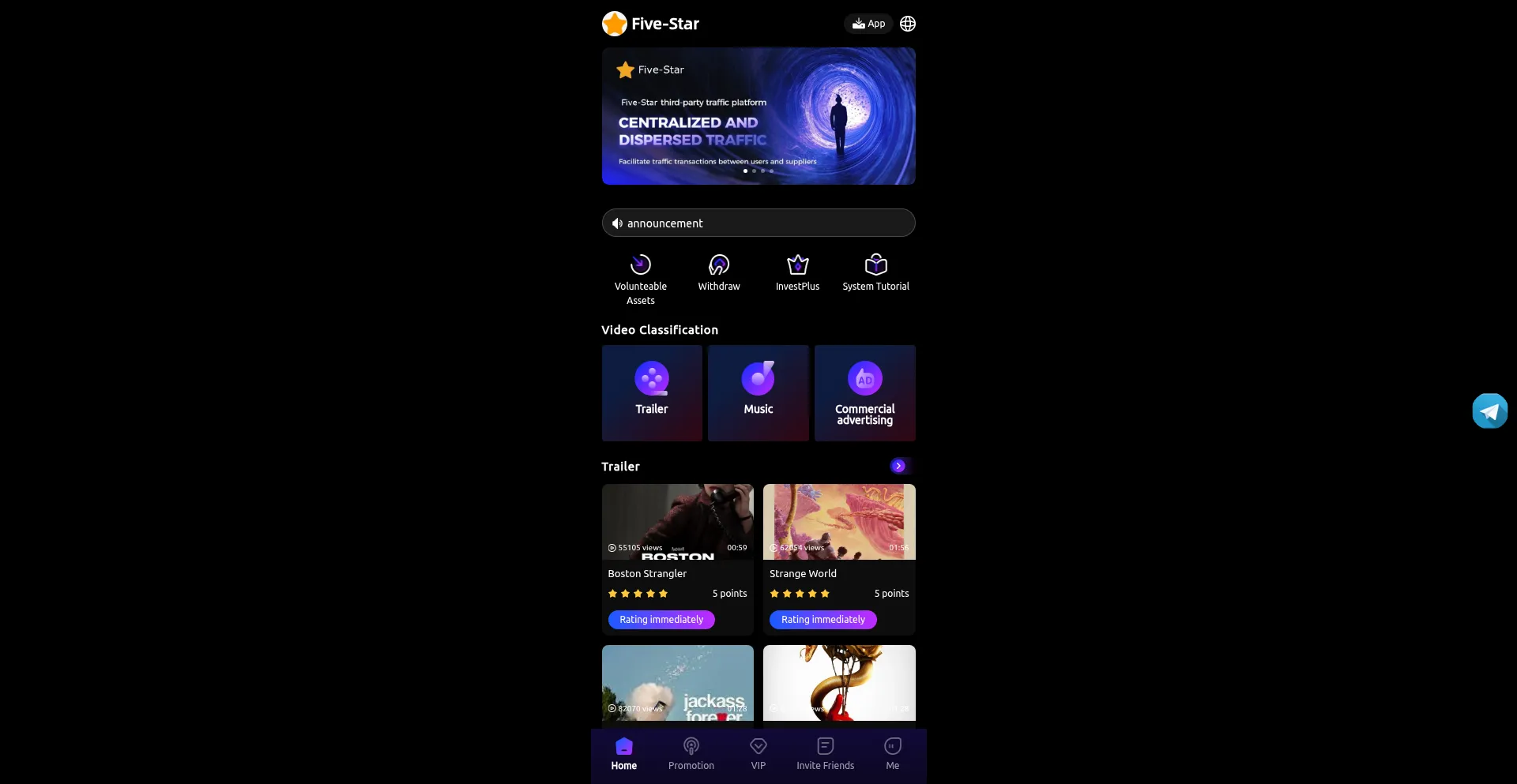Website screenshot of Fivestarvideo.cc