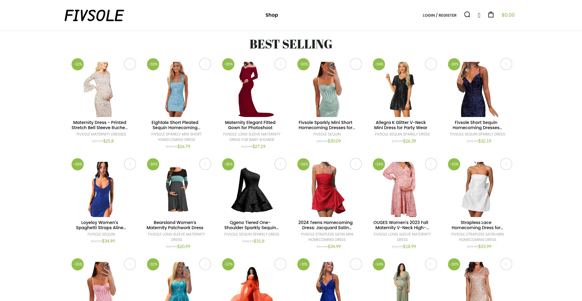 Fivsole.shop Screenshot