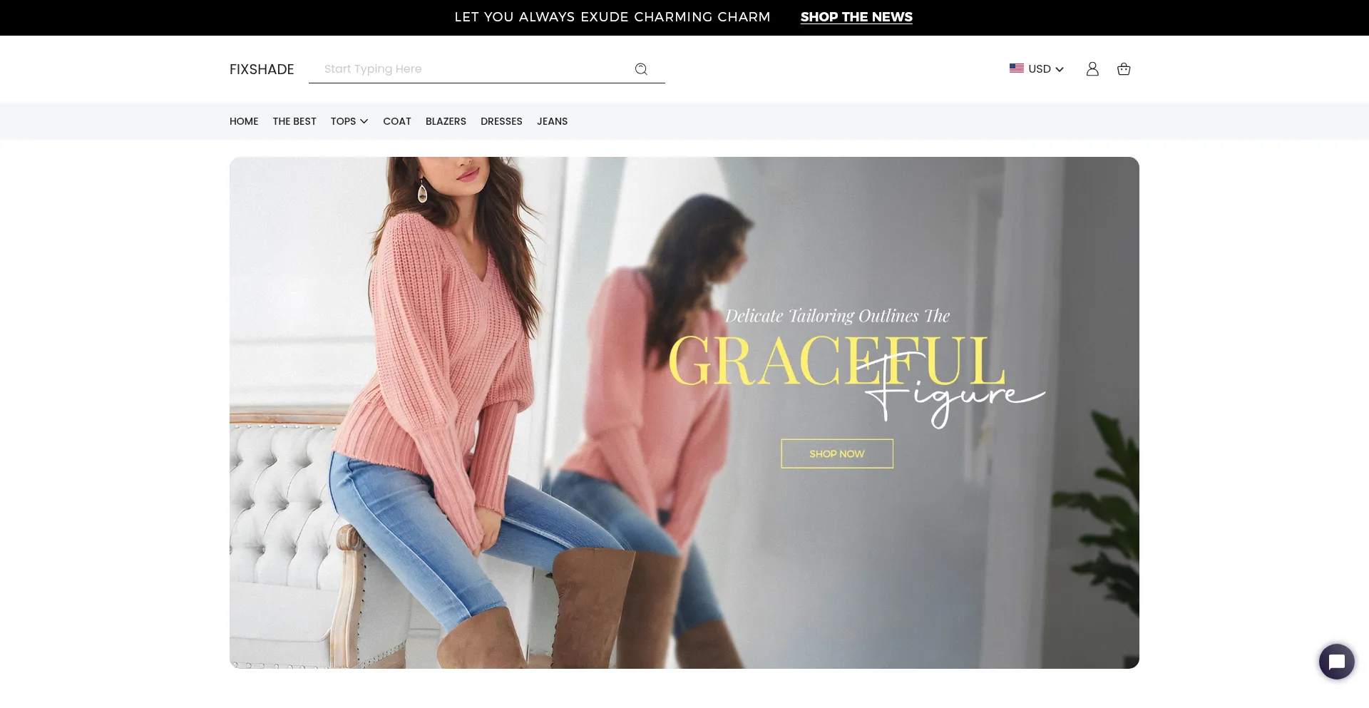 Website screenshot of Fixshade.com