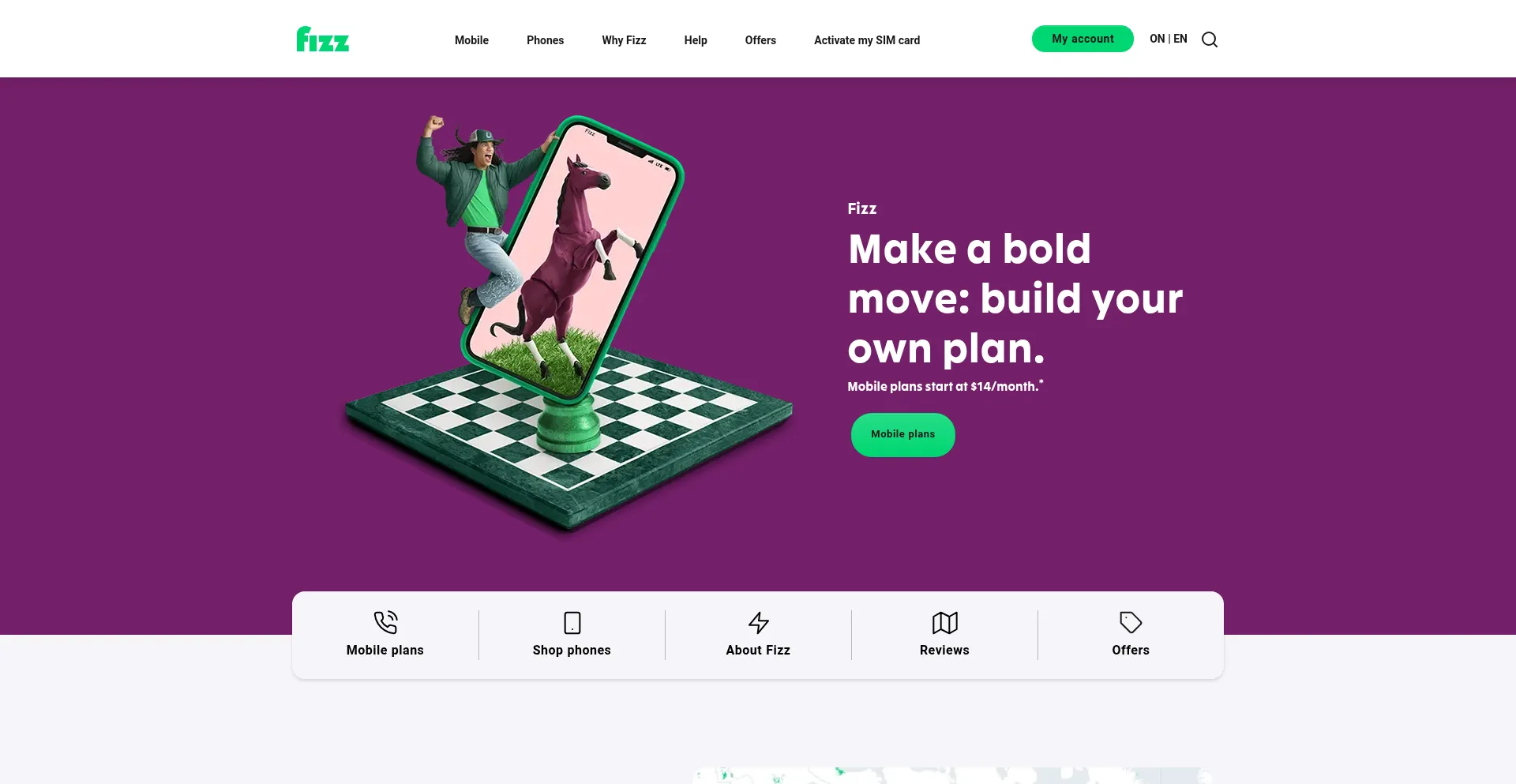 Website screenshot of Fizz.ca