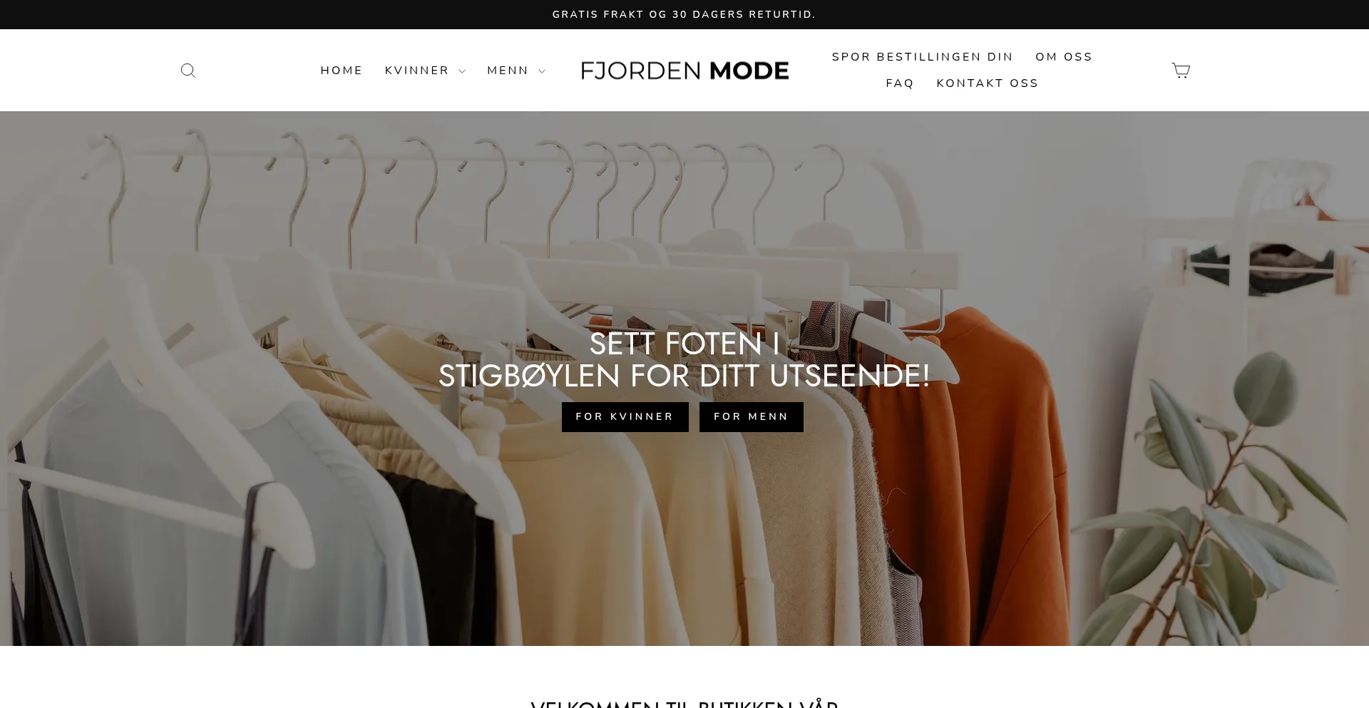 Website screenshot of Fjordenmode.com