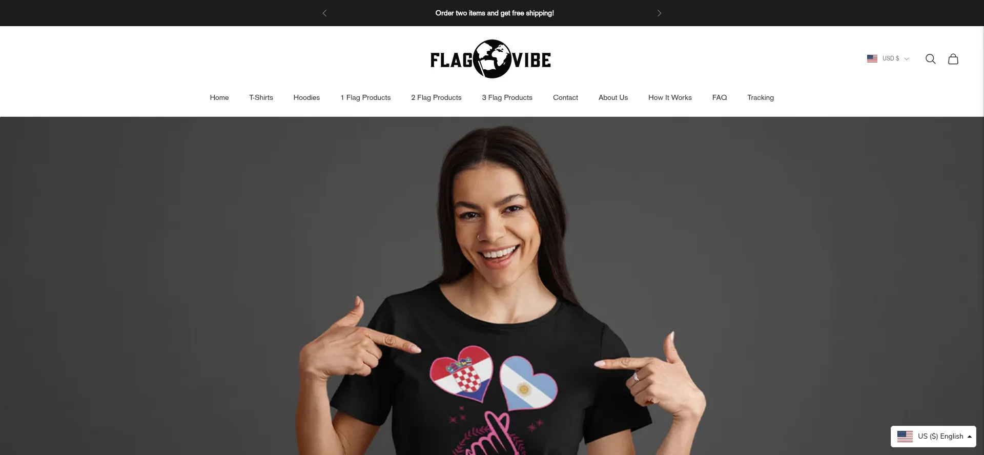 Website screenshot of Flagvibe.com
