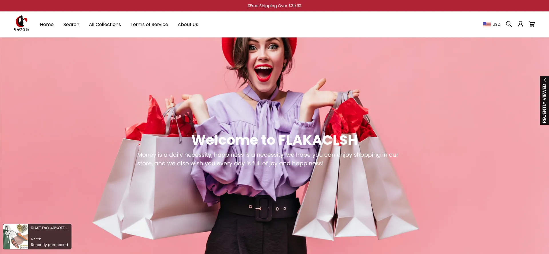 Website screenshot of Flakaclsh.com