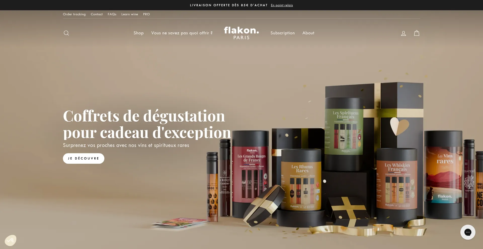 Website screenshot of Flakon.fr