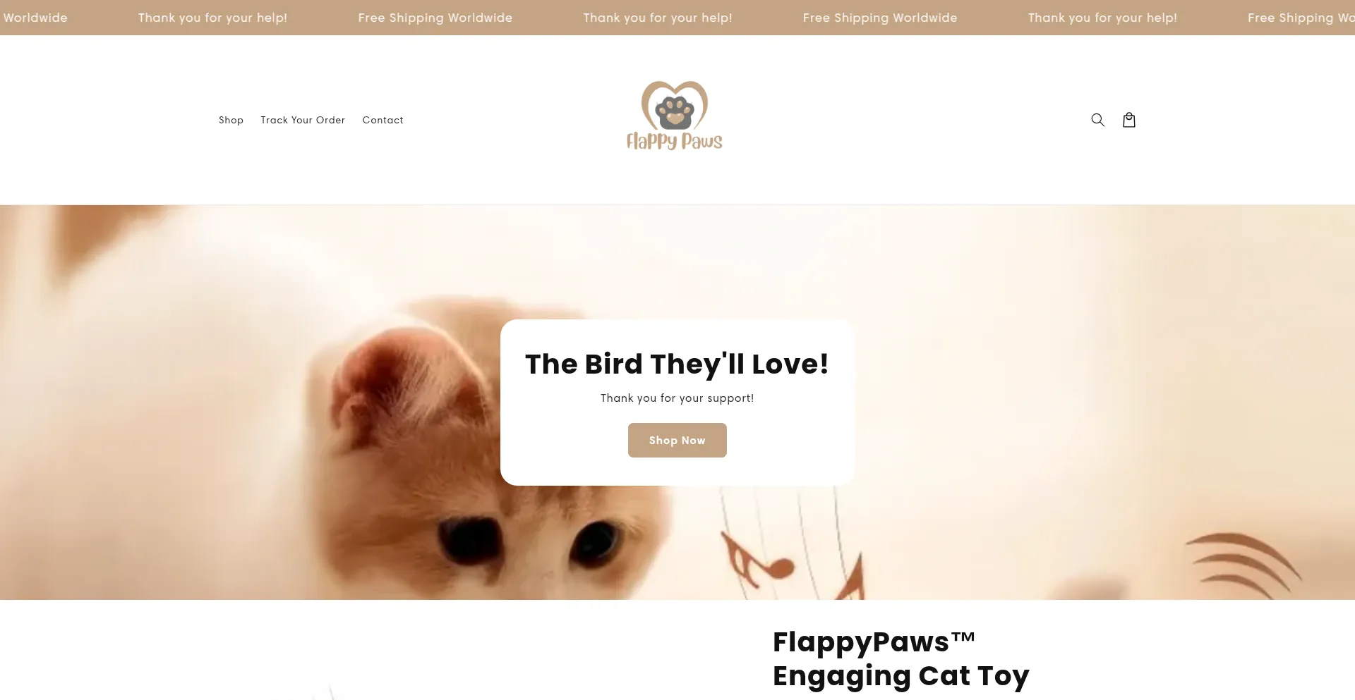 Website screenshot of Flappypaws.com