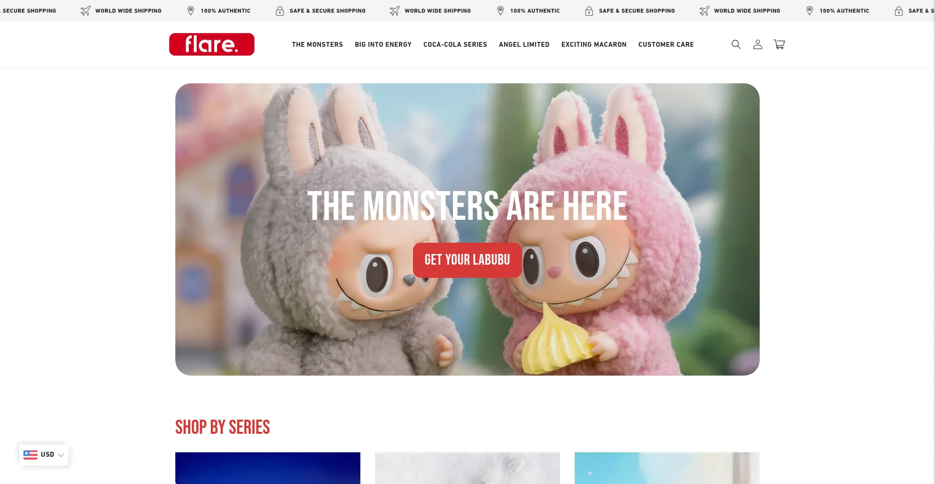 Website screenshot of Flarela.com