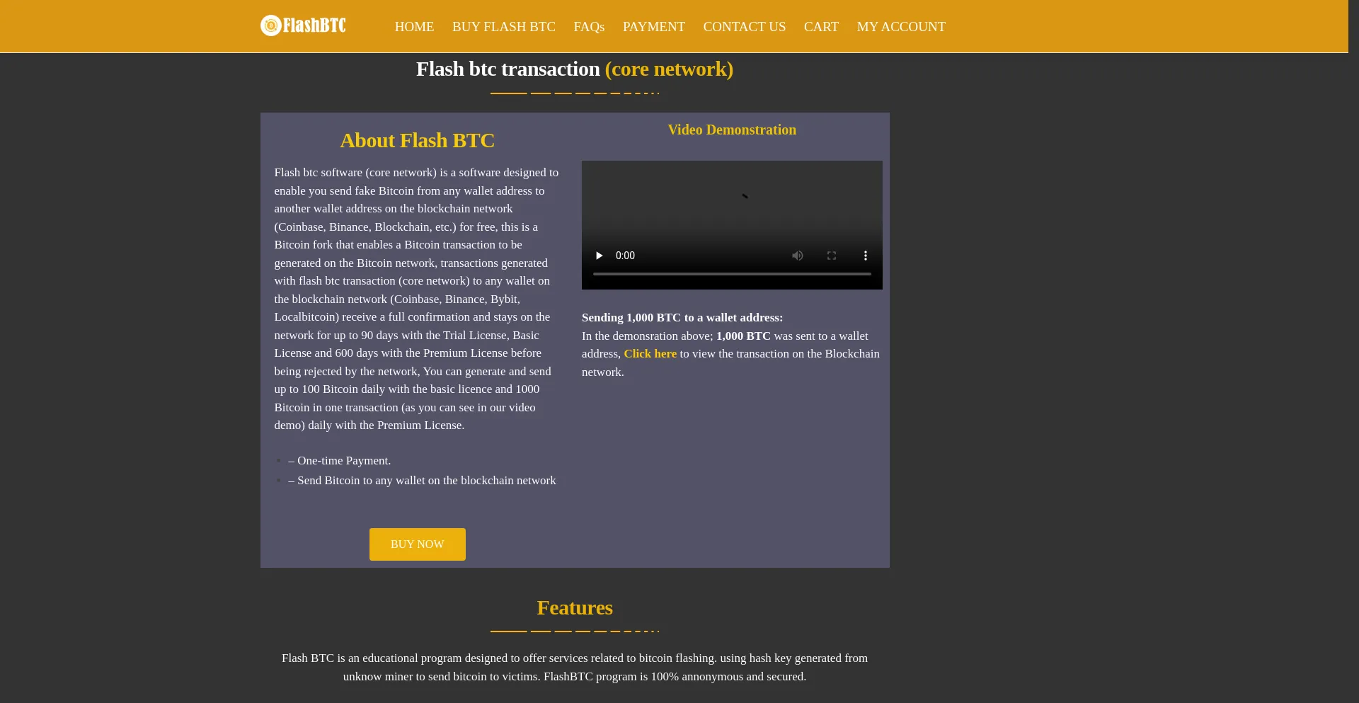 Website screenshot of Flash-btc.net
