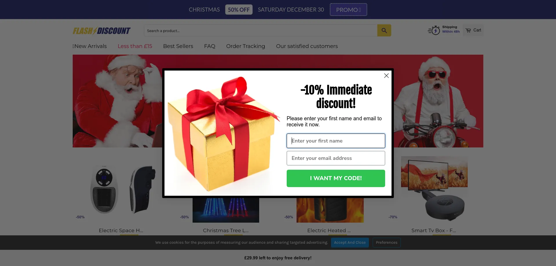 Website screenshot of Flash-discount.com