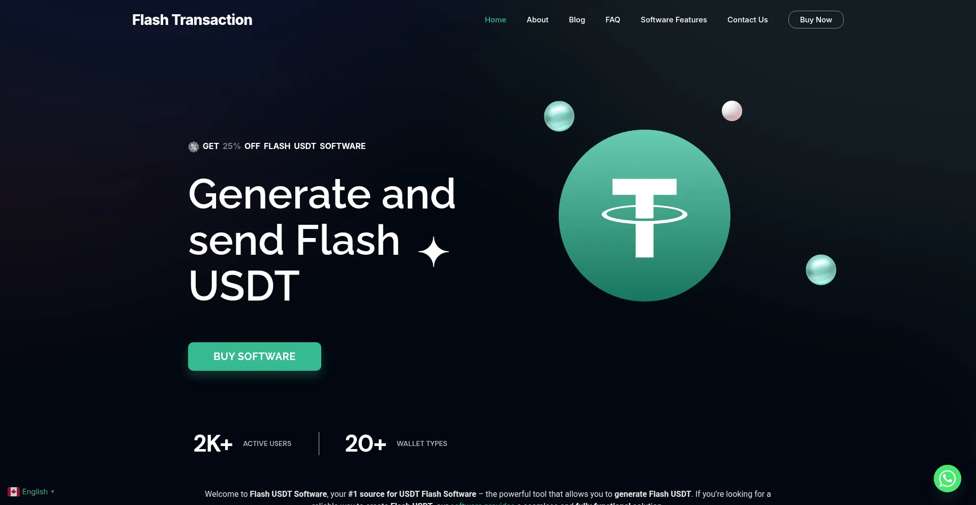 Website screenshot of Flash-transaction.com
