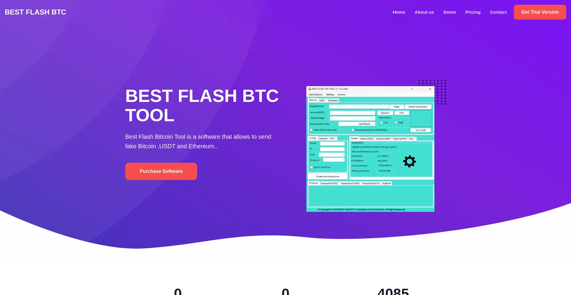 Website screenshot of Flashbtc.link
