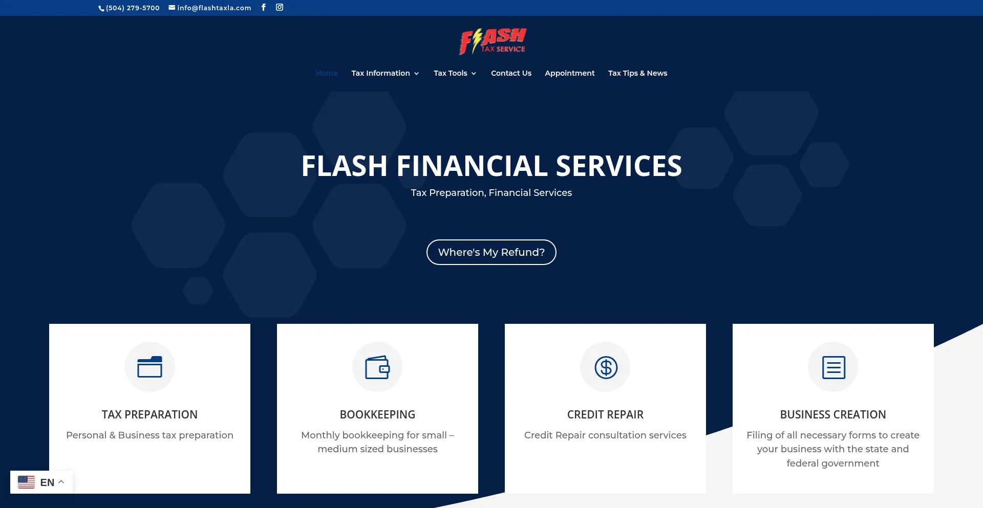 Website screenshot of Flashtaxla.com