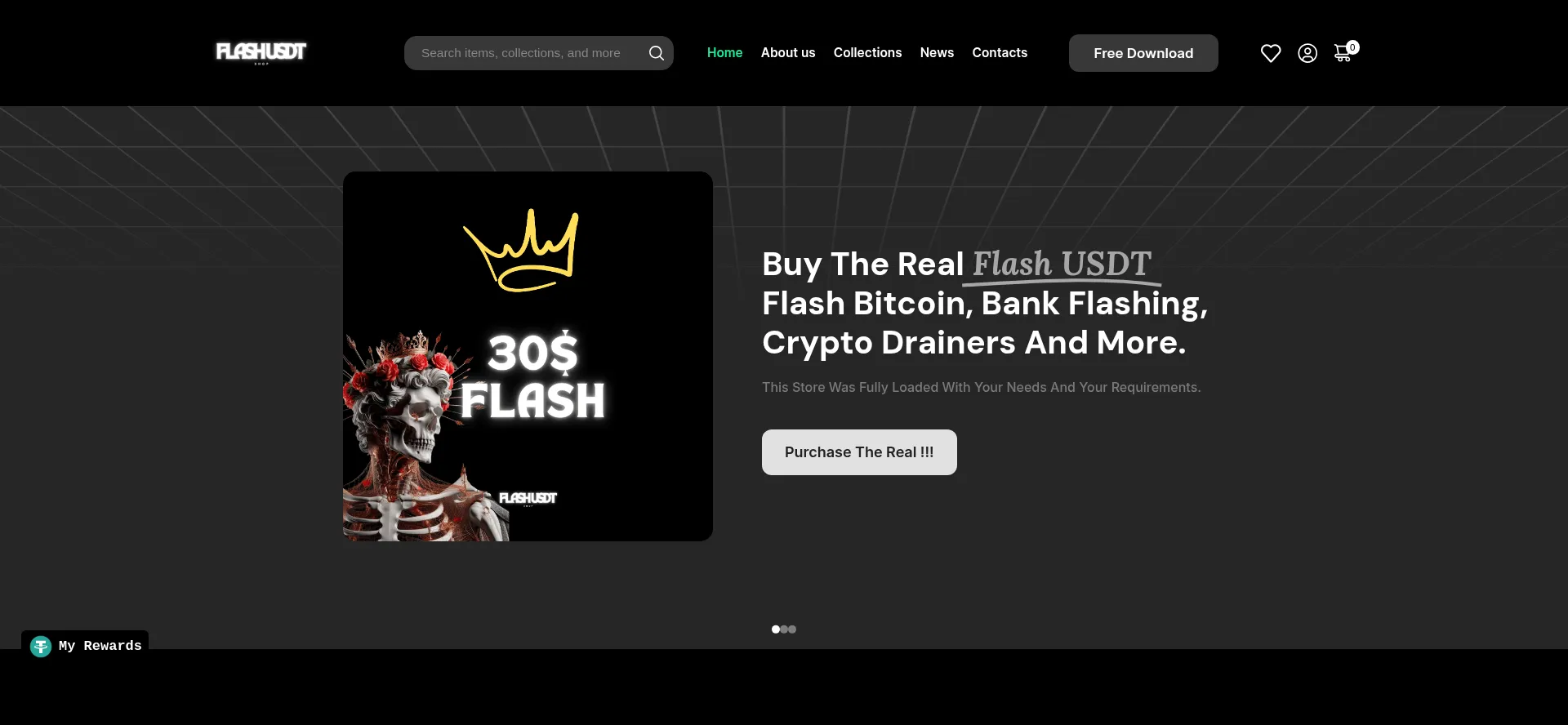 Website screenshot of Flashusdt.shop