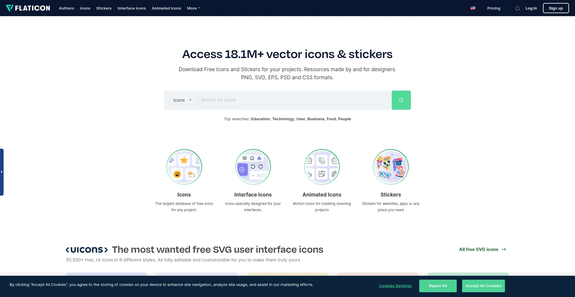 Flaticon.com Screenshot
