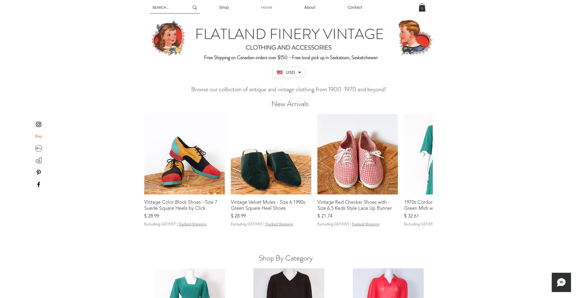 Website screenshot of Flatlandfinery.com