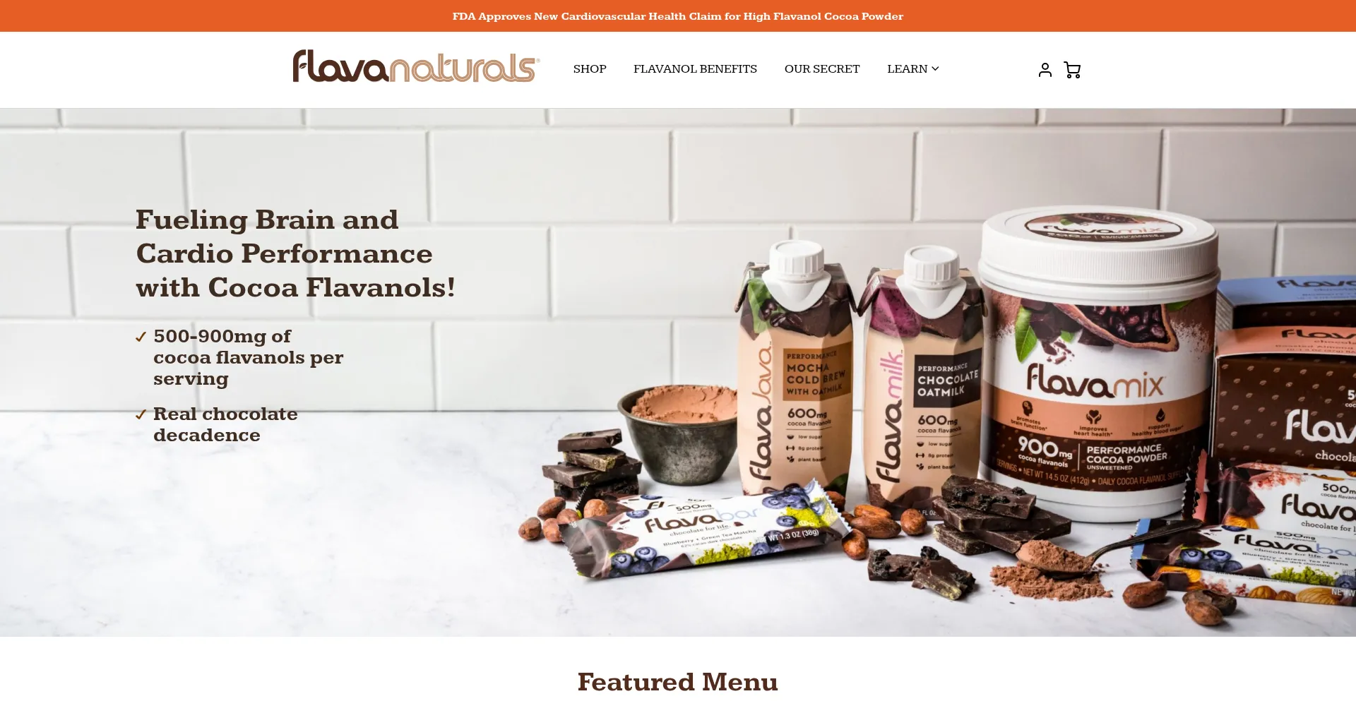 Website screenshot of Flavanaturals.com