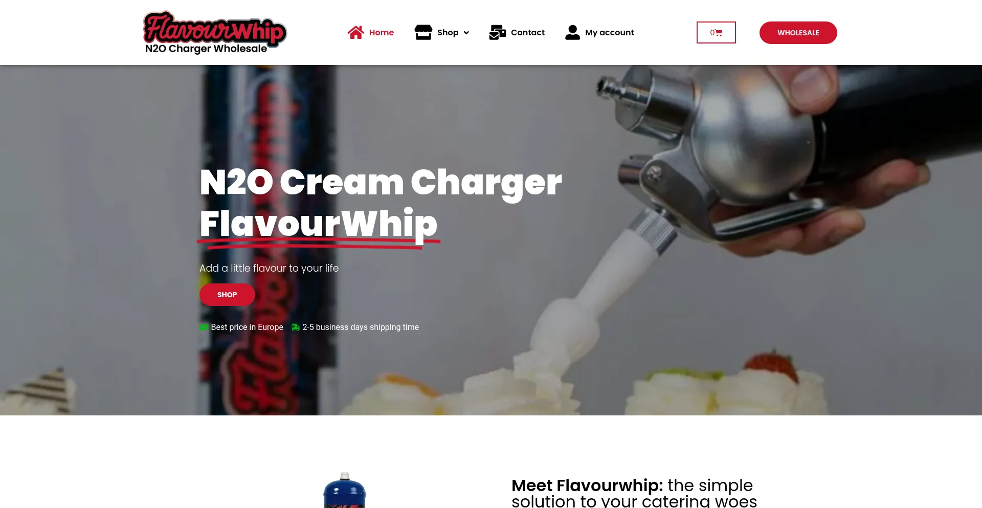 Website screenshot of Flavourwhip.com