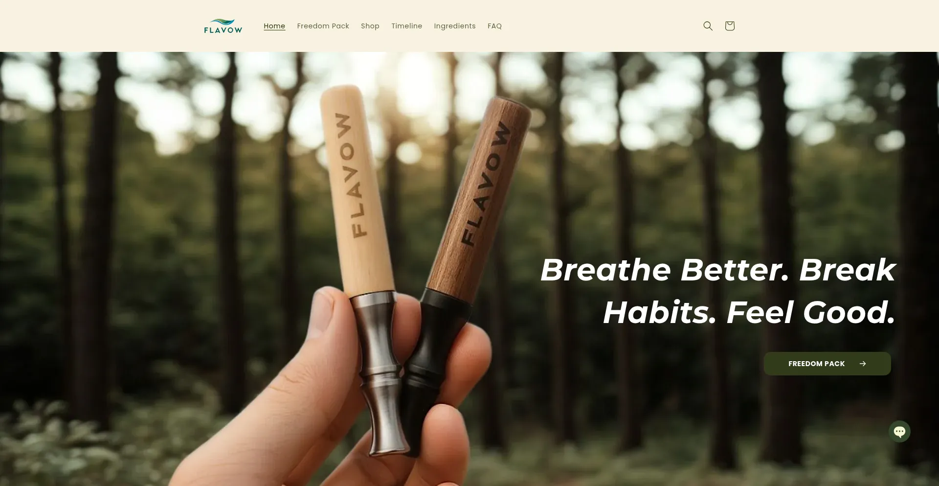 Website screenshot of Flavow.com