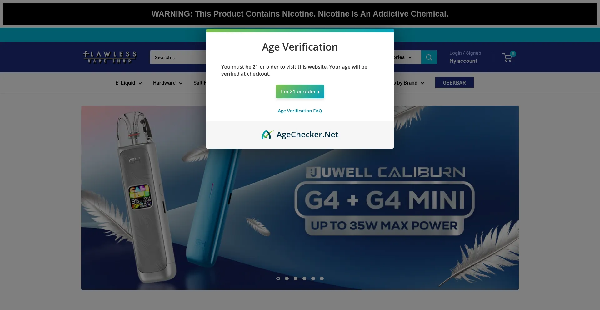 Flawlessvapeshop.com Screenshot