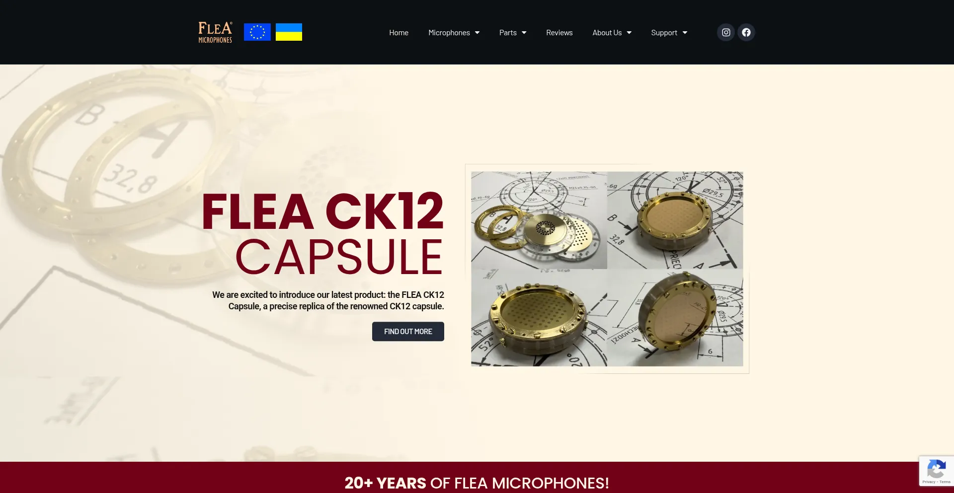 Website screenshot of Flea-microphones.com