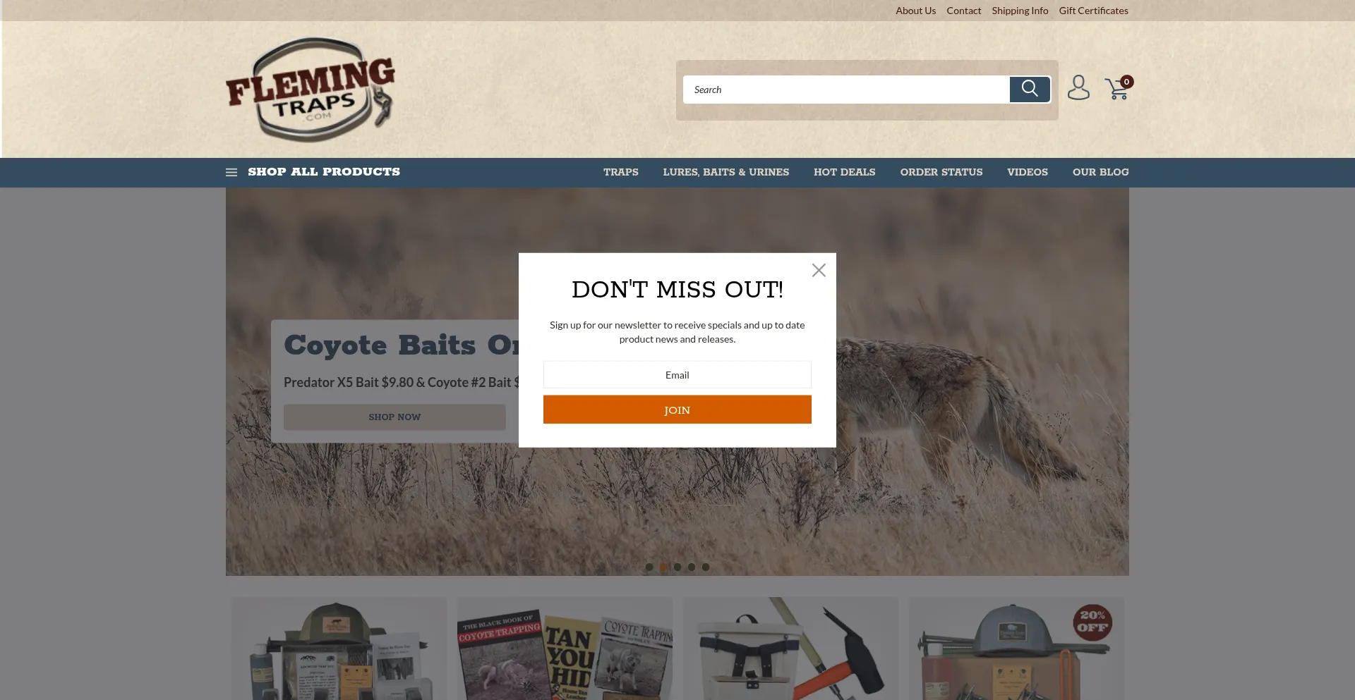 Flemingtraps.com Screenshot