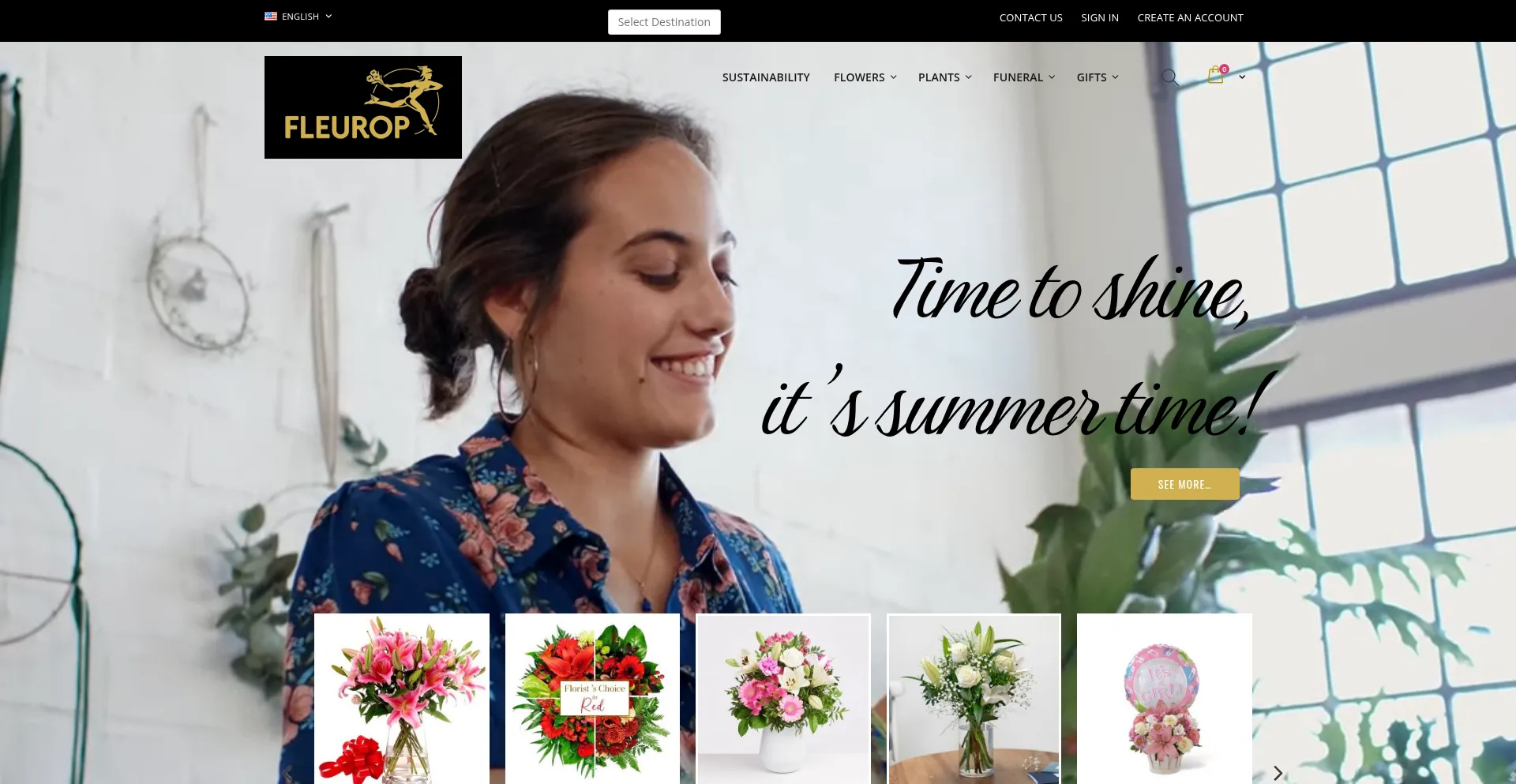 Website screenshot of Fleurop.com