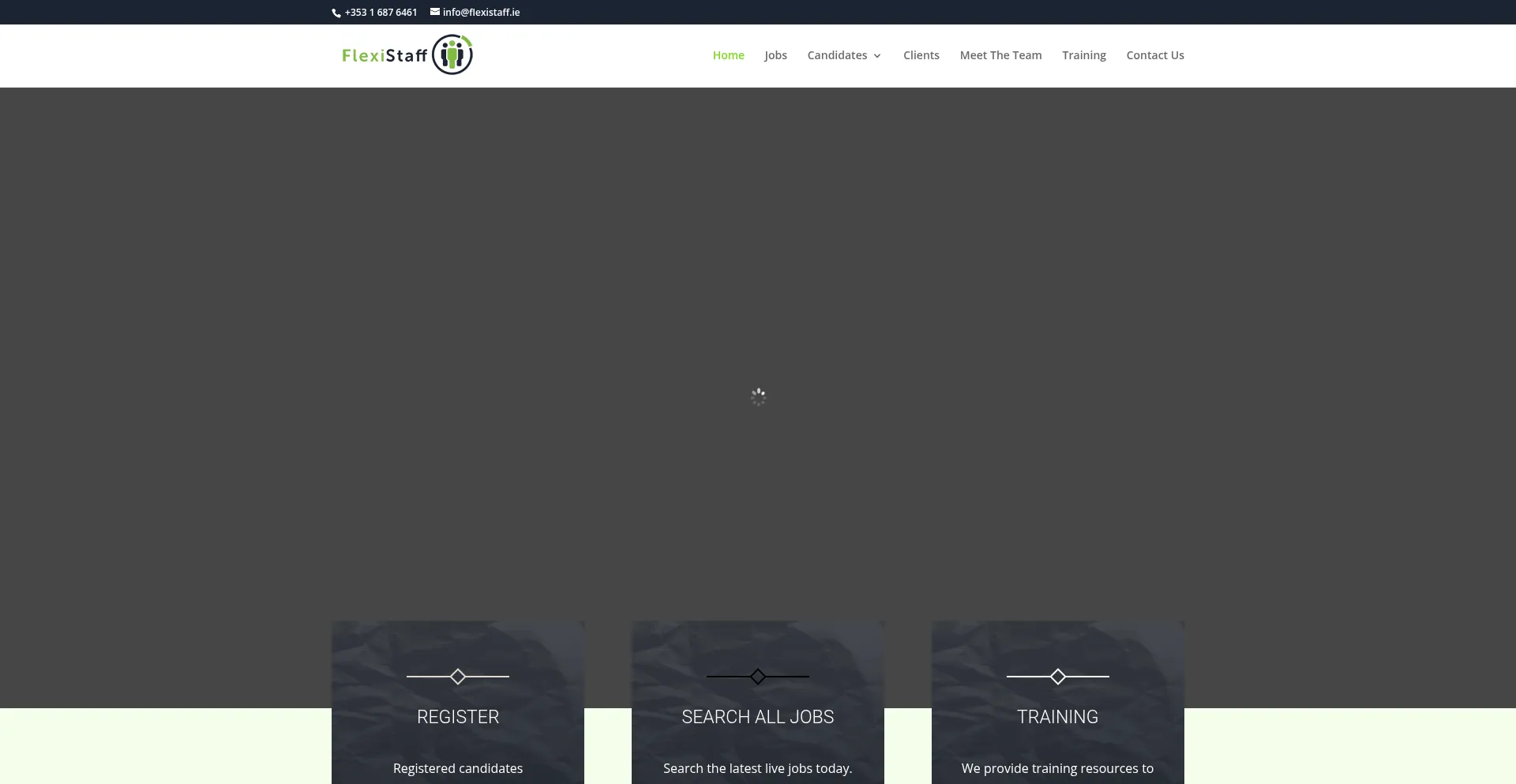 Website screenshot of Flexistaff.ie