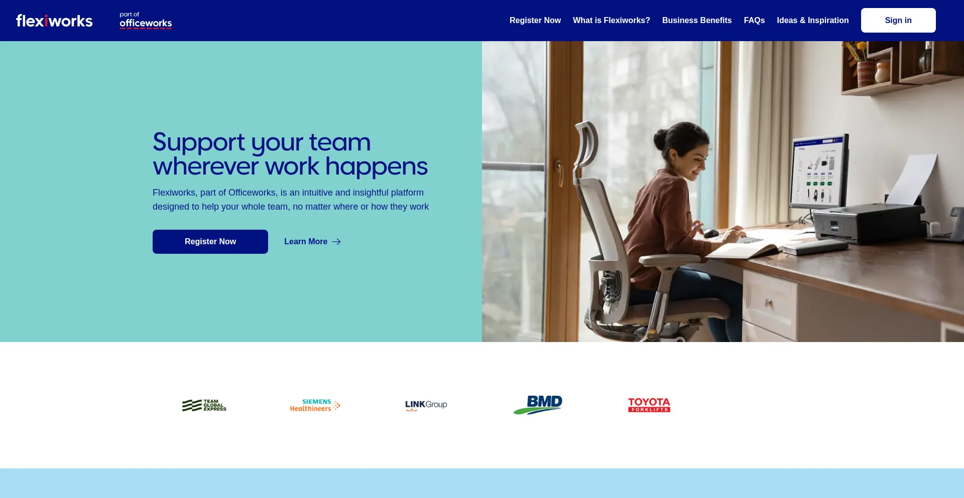 Website screenshot of Flexiworks.com