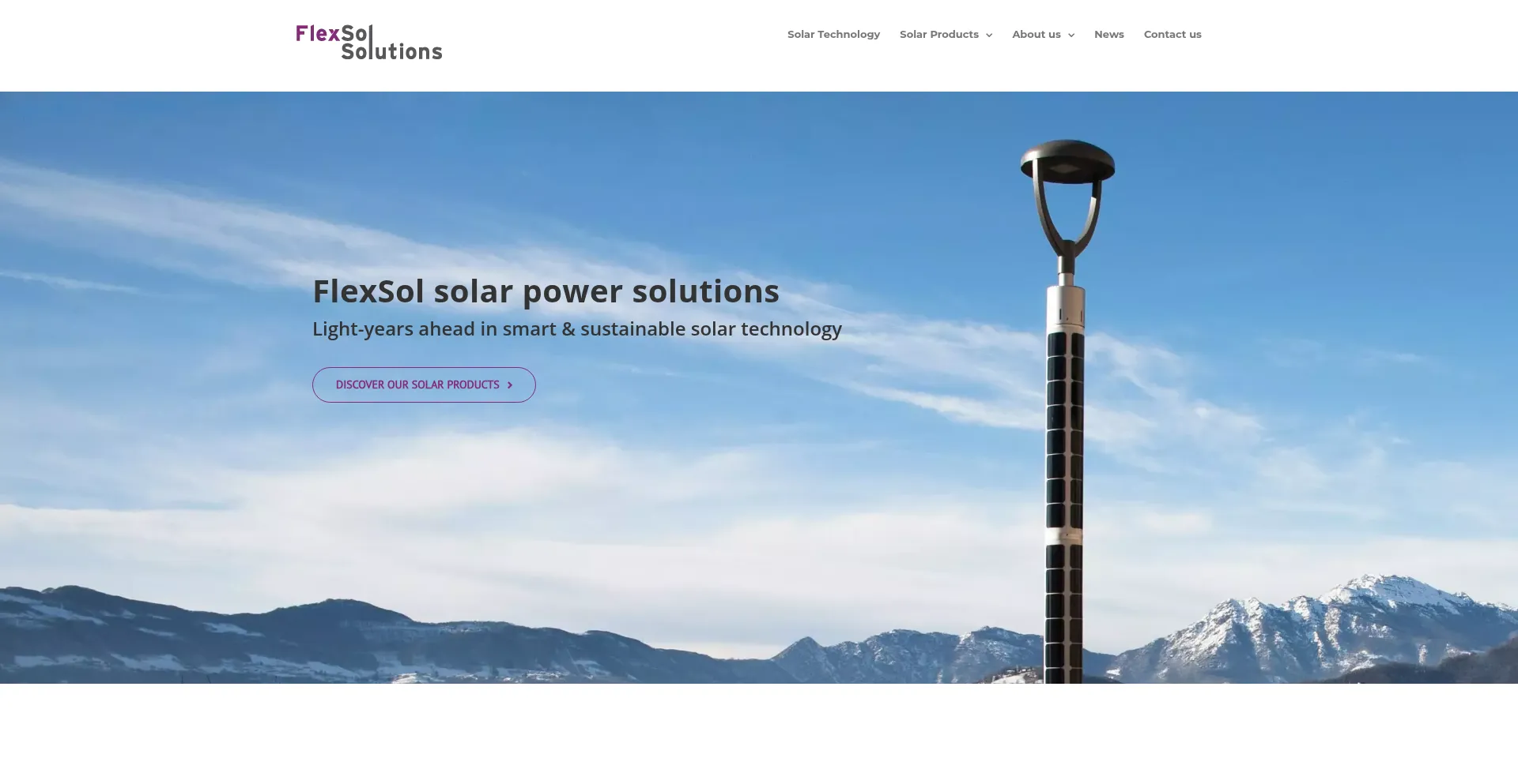 Website screenshot of Flexsolsolutions.com