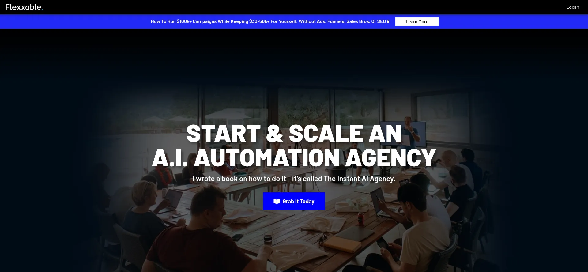 Website screenshot of Flexxable.com