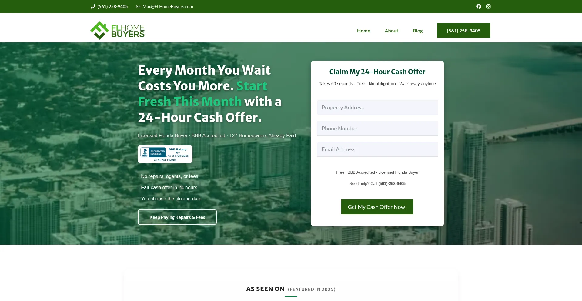 Flhomebuyers.com Screenshot