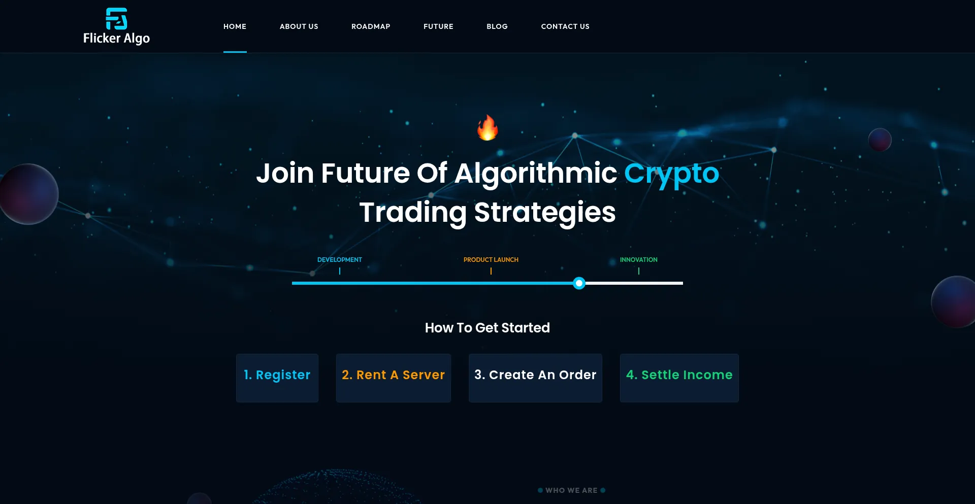 Website screenshot of Flickeralgo.com