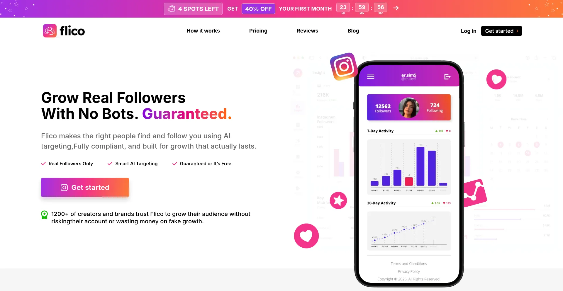 Website screenshot of Flico.app