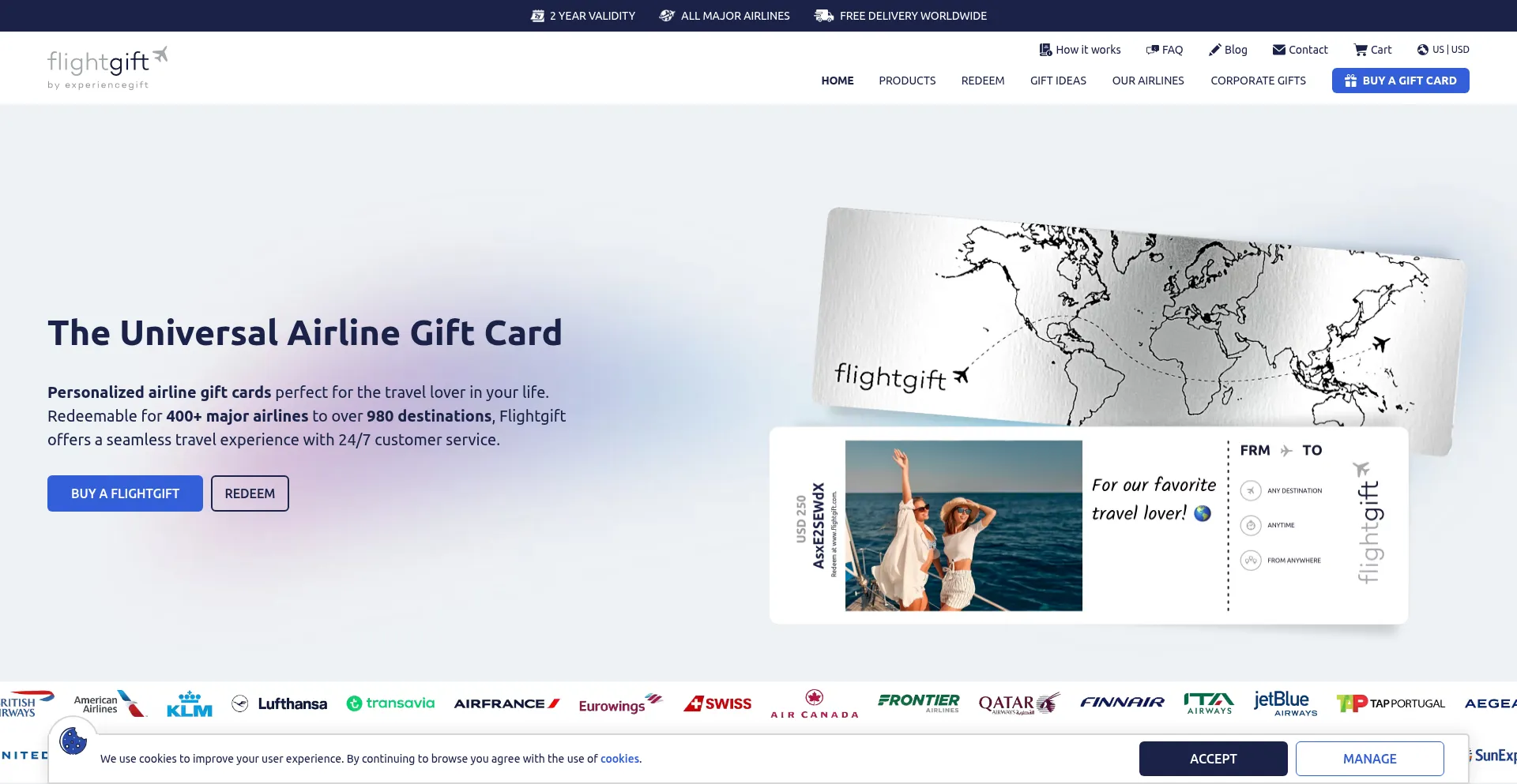 Flightgift.com Screenshot