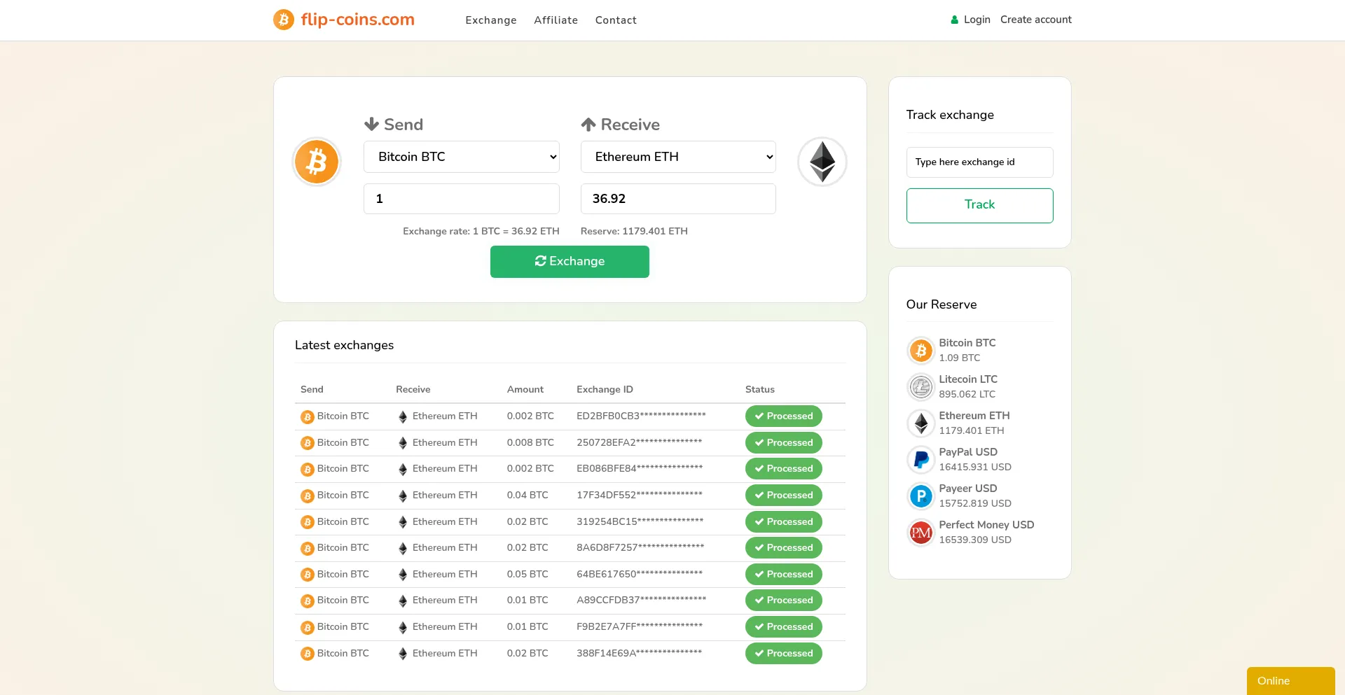 Flip-coins.com Screenshot