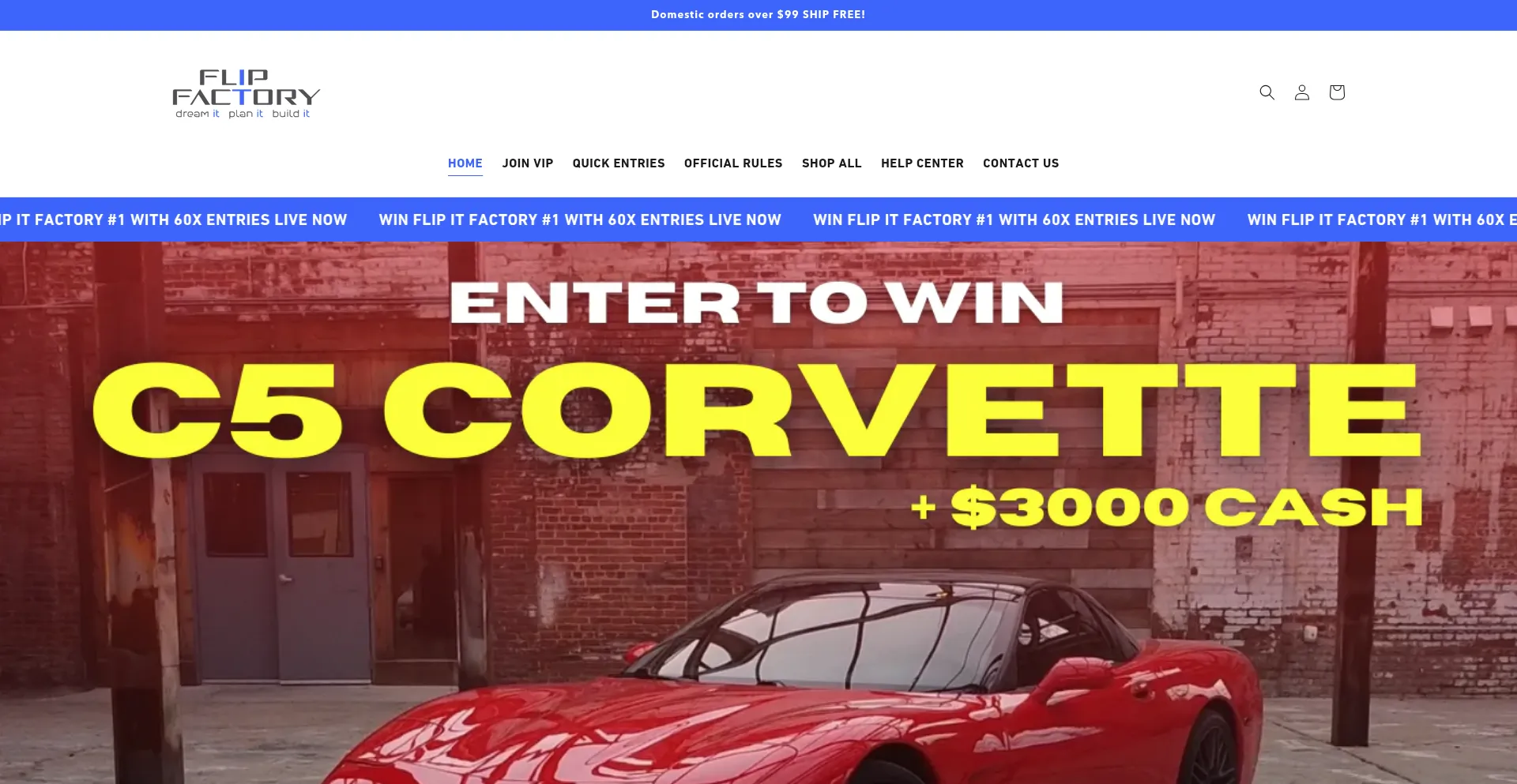 Website screenshot of Flipitfactory.com
