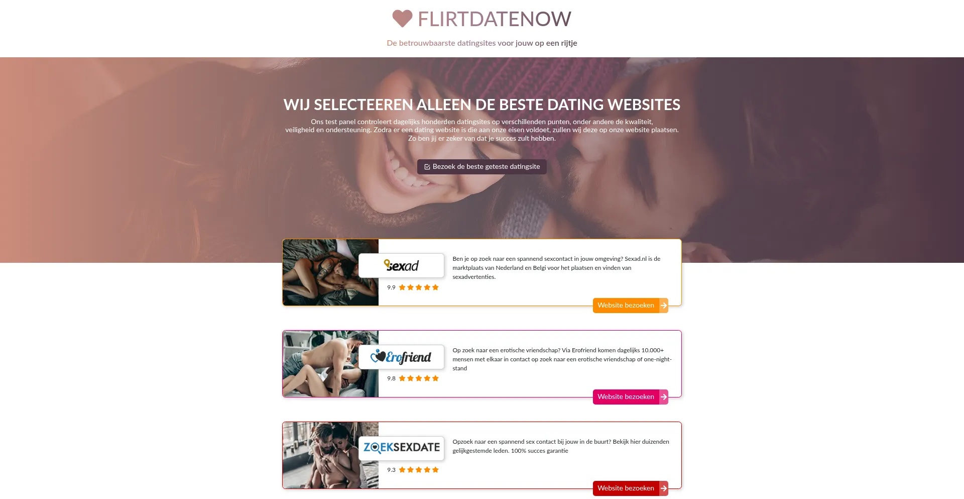Website screenshot of Flirtdatenow.com