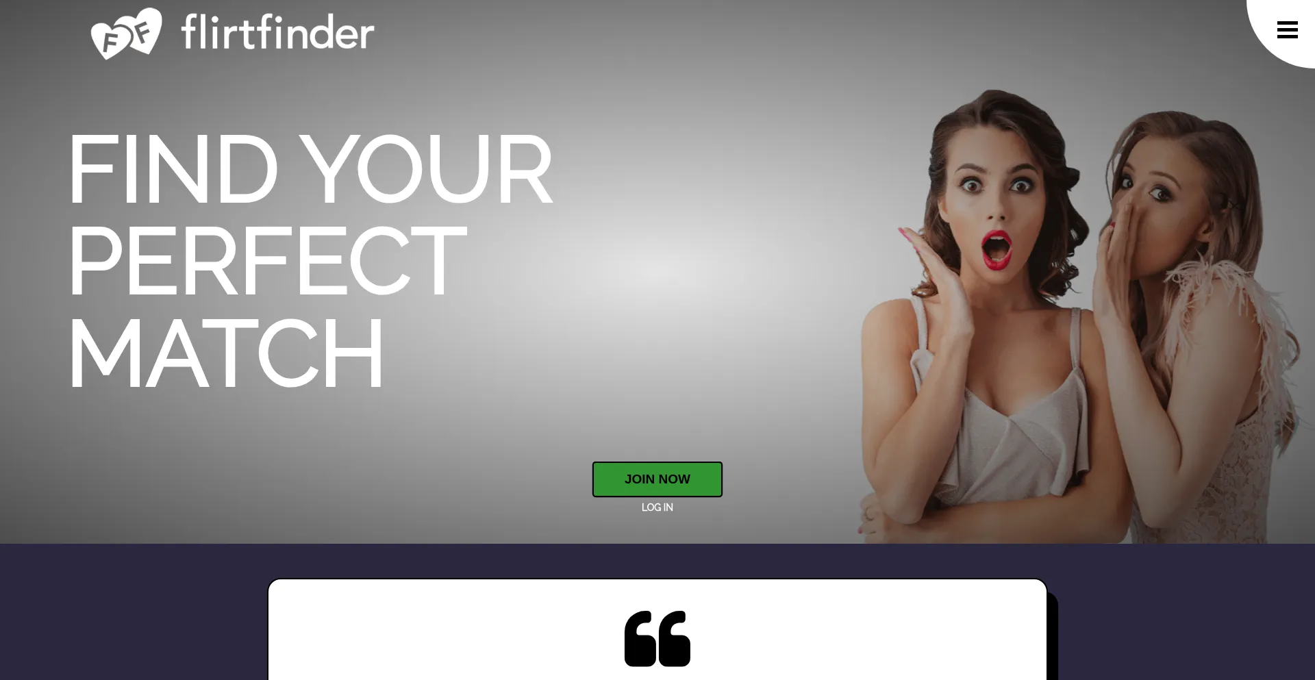 Website screenshot of Flirtfinder.mobi
