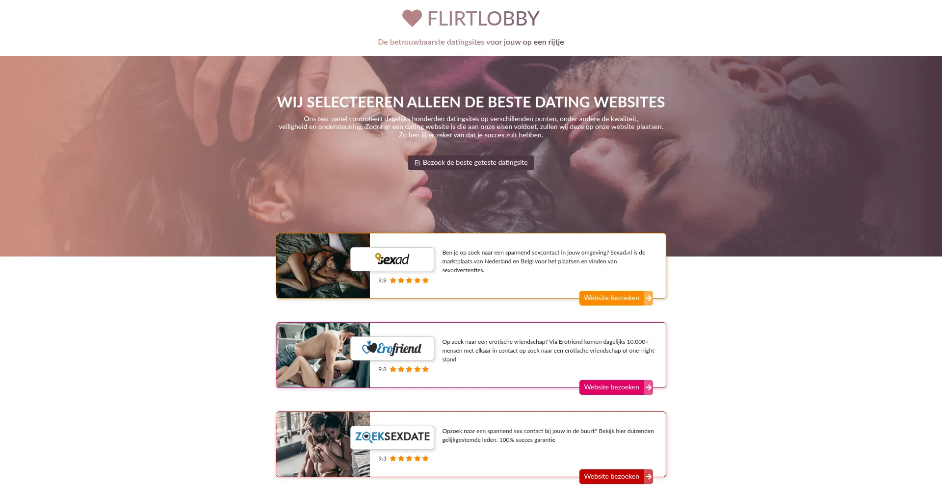 Website screenshot of Flirtlobby.com